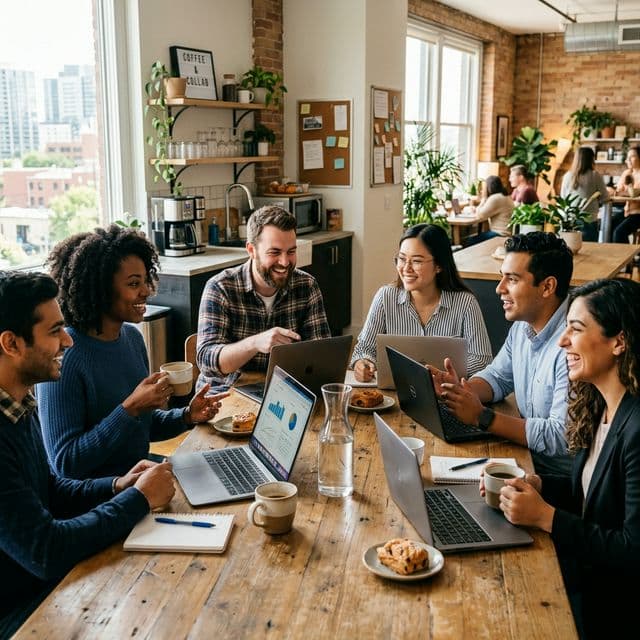 Team breakroom meeting